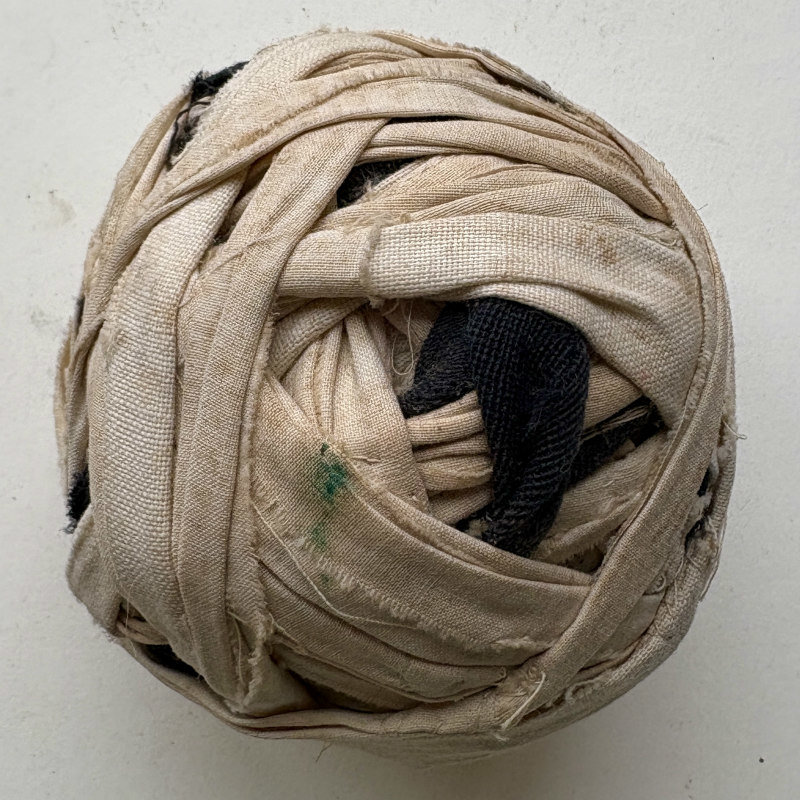 SOLD: Vintage Fabric Rag Ball 1