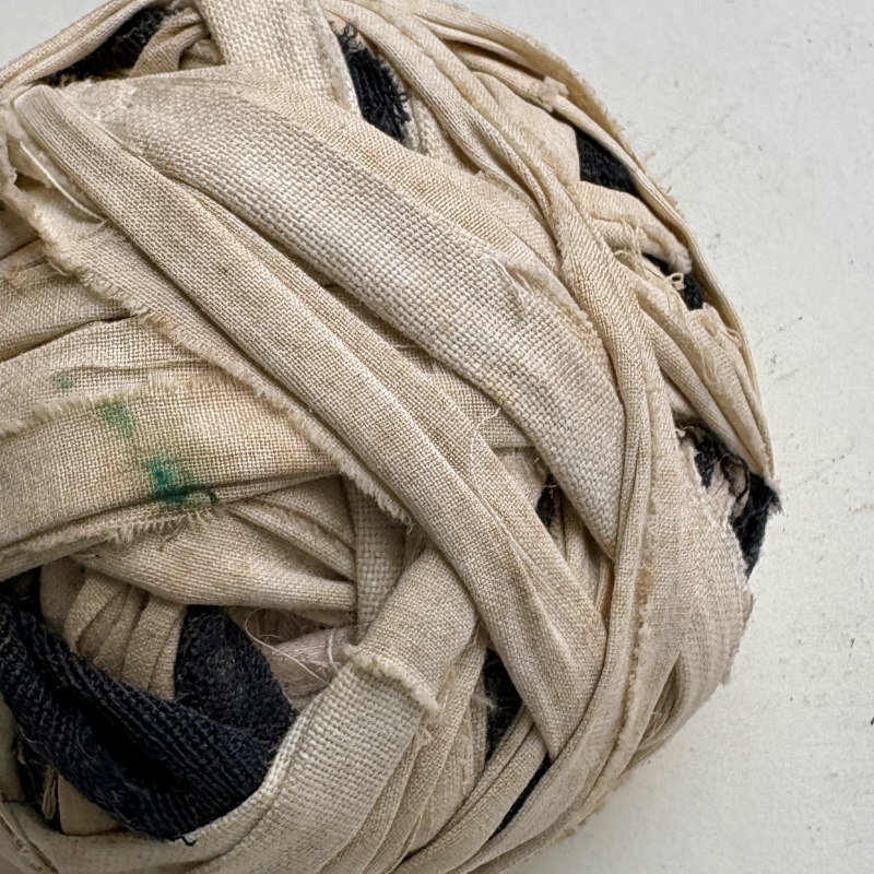 SOLD: Vintage Fabric Rag Ball 1