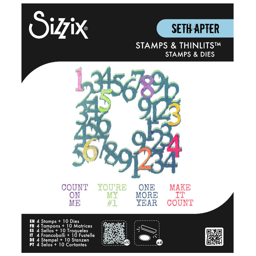 Seth Apter Sizzix Thinlit Die & Stamp Set: Recount