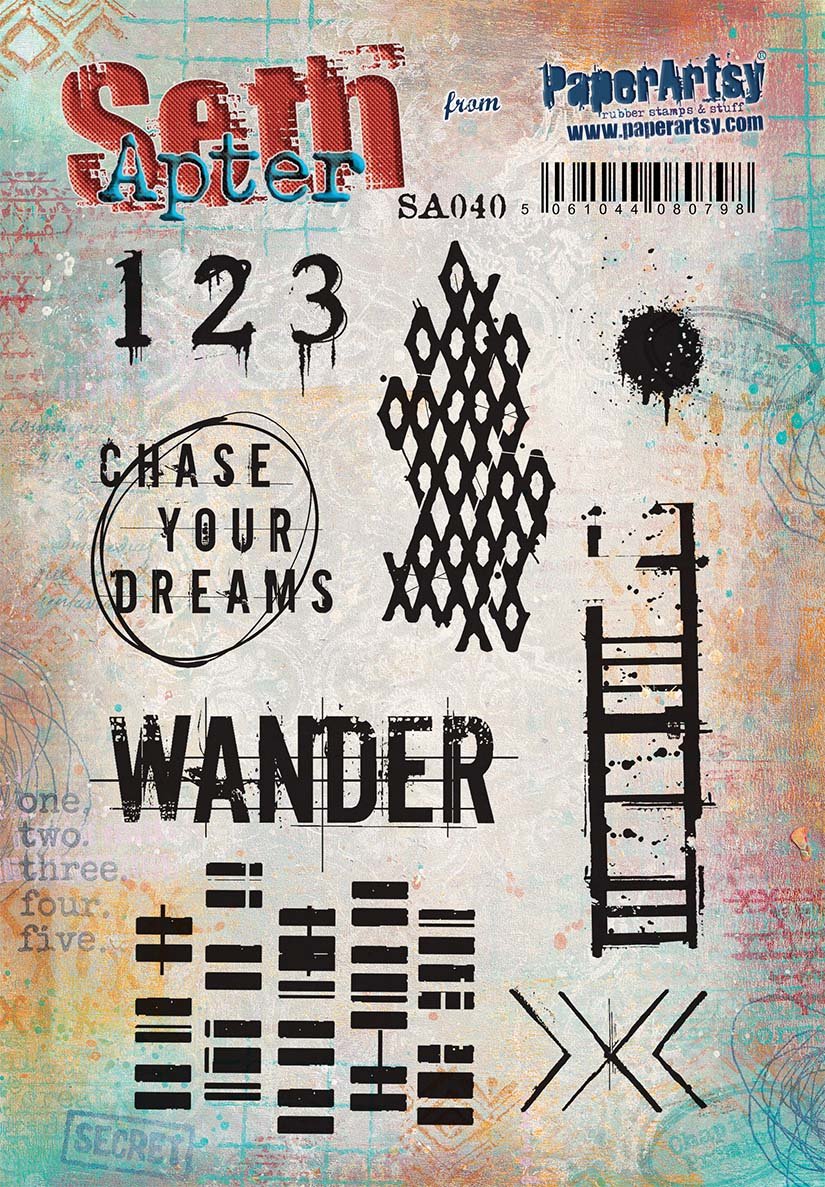 PaperArtsy 40 Cling Rubber Stamp Set