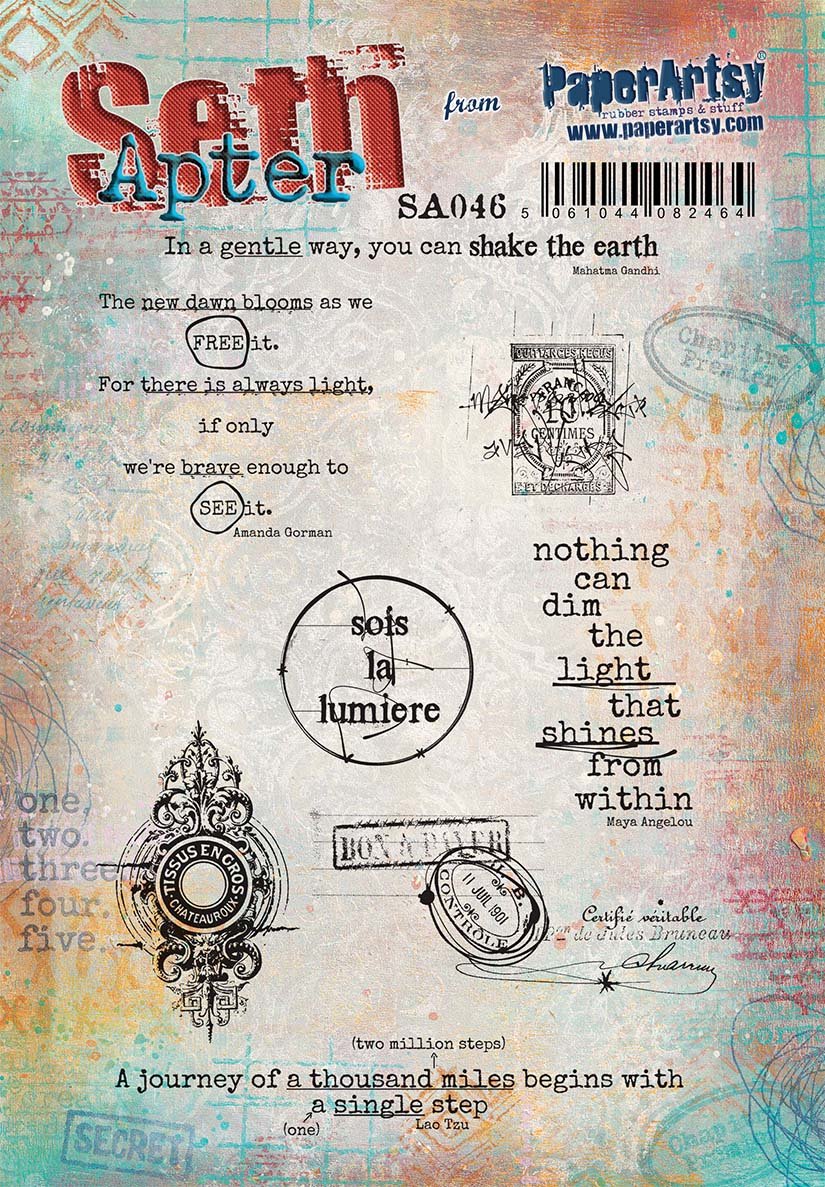 PaperArtsy 46 Cling Rubber Stamp Set