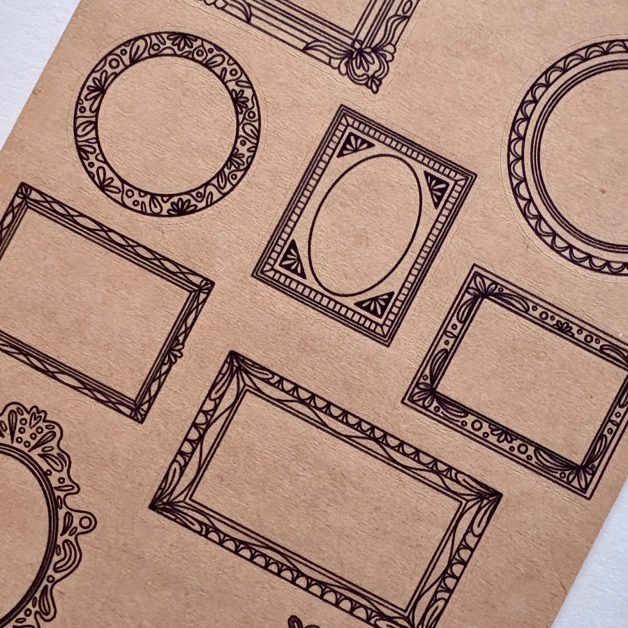 Savannah Scribbles Kraft Stickers: Frames