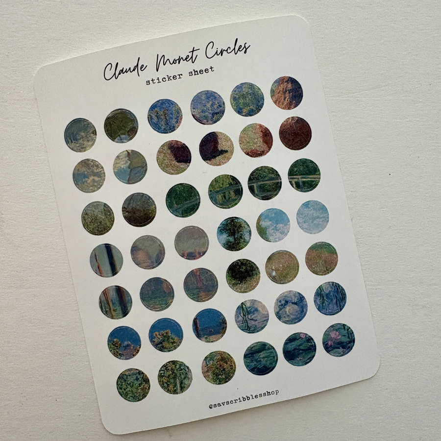 Savannah Scribbles Mini Circle Stickers: Monet
