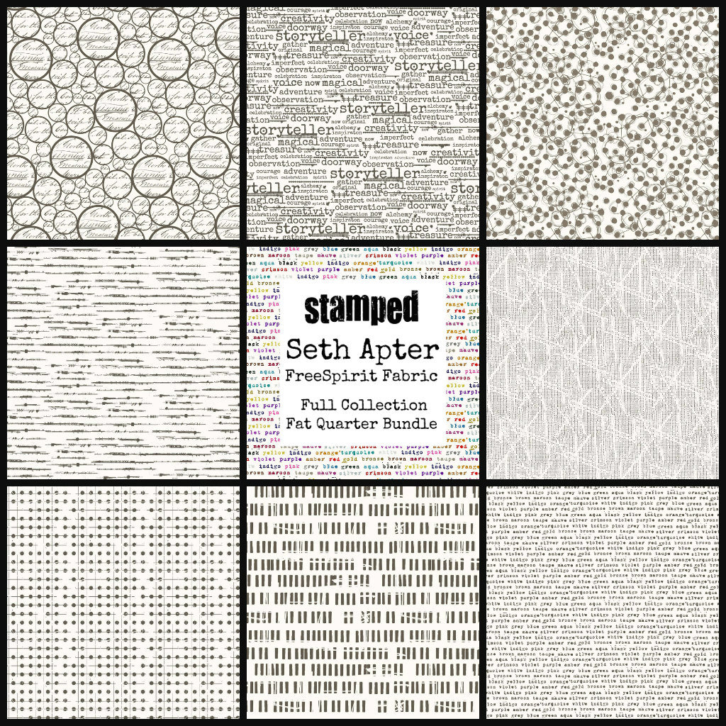 Seth Apter FreeSpirit Fabric Stamped: Fat Quarter Bundle