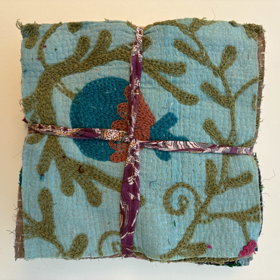 NEW: Hand Stitched & Embroidered Kantha Bundle: Large 2