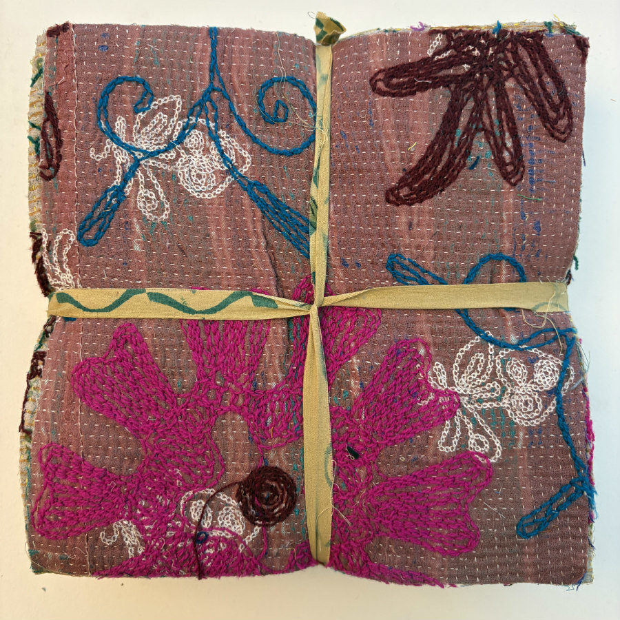 NEW: Hand Stitched & Embroidered Kantha Bundle: Large 7