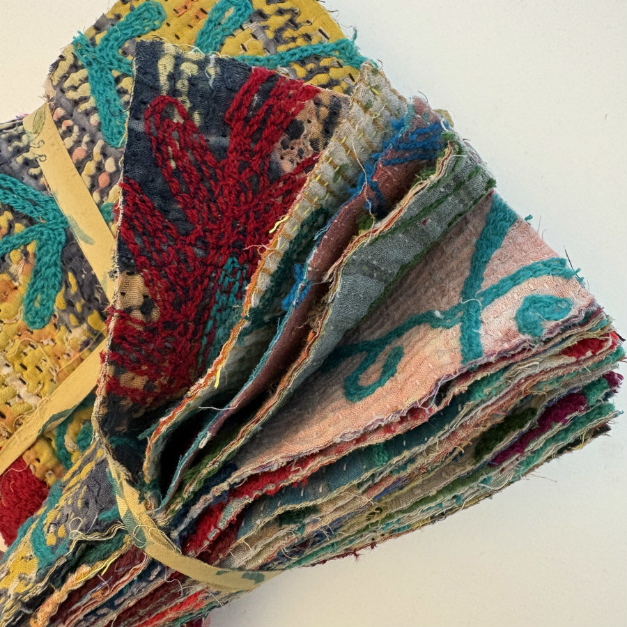 NEW: Hand Stitched & Embroidered Kantha Bundle: Large 7