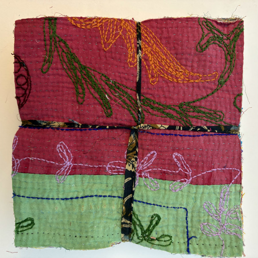 NEW: Hand Stitched & Embroidered Kantha Bundle: Large 9