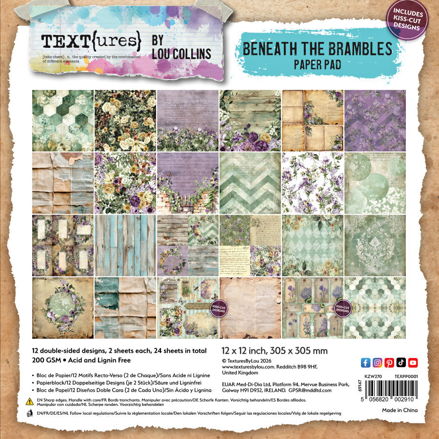 TEXT(ures) 12x12 Paper Pad: Beneath the Brambles 