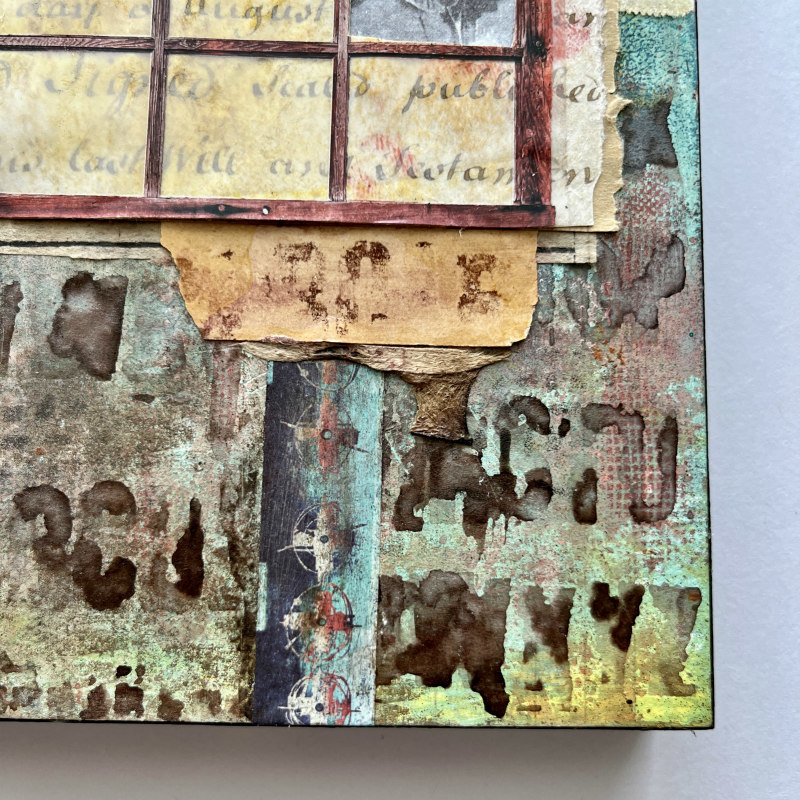 Through the Pane: Original Mixed Media Art