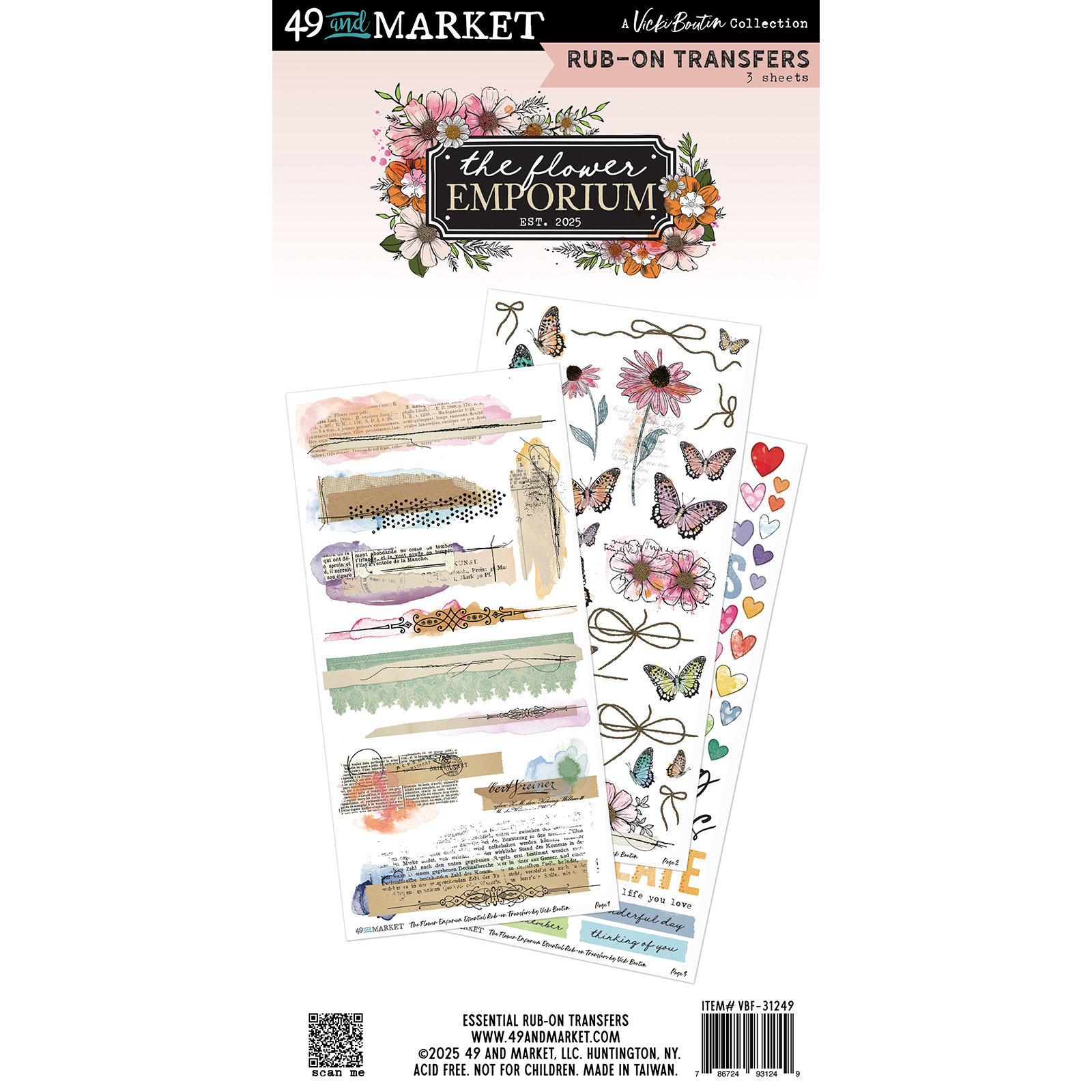 Vicki Boutin Flower Emporium: Essentials Rub-Ons