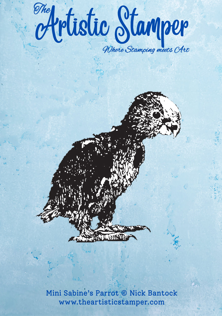 Nick Bantock Cling Rubber Stamp: Sabine's Parrot Mini