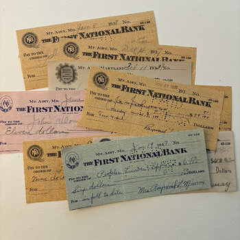SOLD: Original Ephemera: 1923-1937 Check Set