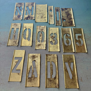 SOLD: Vintage Brass Stencil Set