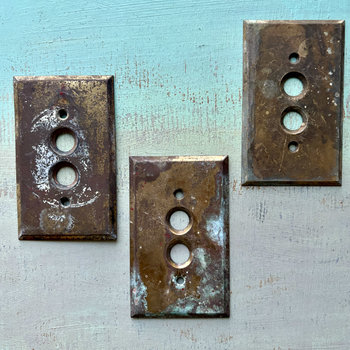 SOLD: Vintage Brass Switch Covers Trio