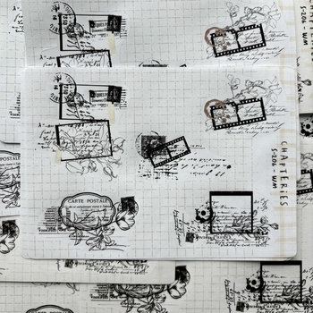 French Collage White Adhesive Elements