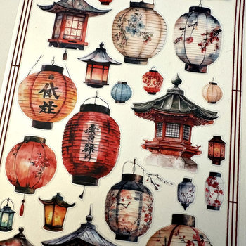 CoraCreaCrafts Transparent Matte Stickers: Lanterns