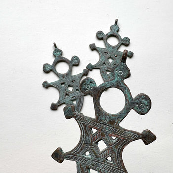Tuareg Copper Cross Patinaed Pendant 