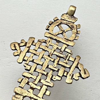 Ethiopian Brass Coptic Cross Pendant