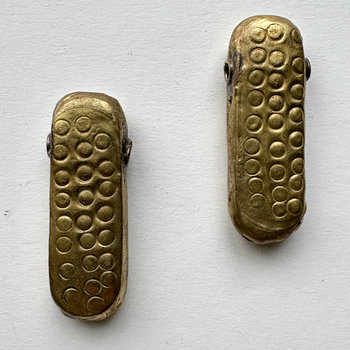 African Debossed-Metal Hollow Pendants: Medium Set of 2