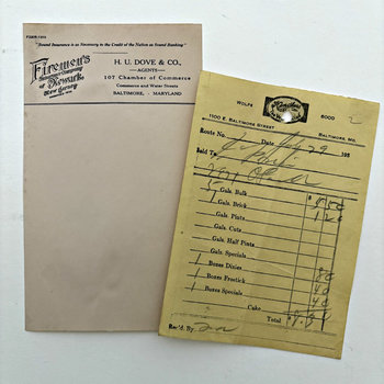 Original Ephemera: 1930s Ice Cream Insurance Set of 2