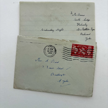 SOLD: Original Ephemera: 1951 Letter and Envie