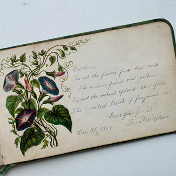 1800s Floral Album Autograph Book