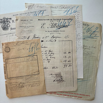NEW: Antique French Ephemera & Receipts: Set of 7