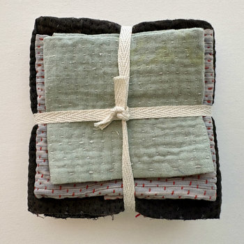 Kantha Stitch Large Scrap Bundle: Sky