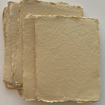 RESTOCKED: Handmade Cotton Paper Set of 10: Soft Ochre