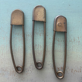 SOLD: Vintage Brass Oversized Safety Pin