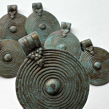 African Spiral Patinaed Pendant 