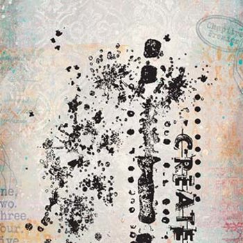 PaperArtsy Mini Cling Rubber Stamp: 010