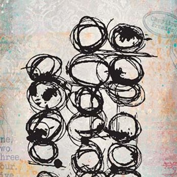 PaperArtsy Mini Cling Rubber Stamp: 051