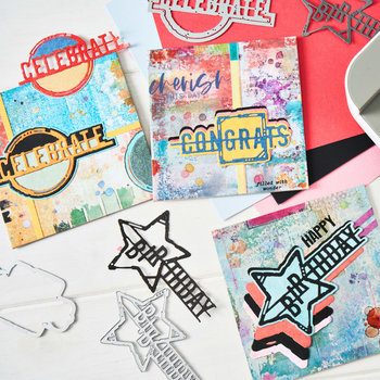 Sizzix Thinlit Dies: Word Wafers Birthday