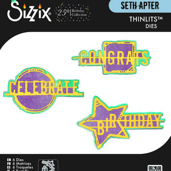 Sizzix Thinlit Dies: Word Wafers Birthday