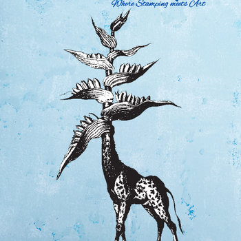 Nick Bantock Cling Rubber Stamp: Giraffe Tree Mini
